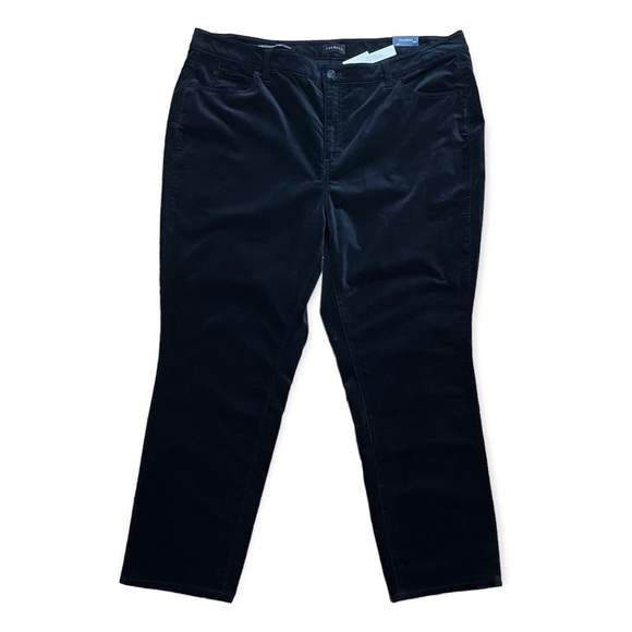 Talbots Velveteen Straight Leg High Waisted Black Pants NWT Sz 20WP - Picture 5 of 14